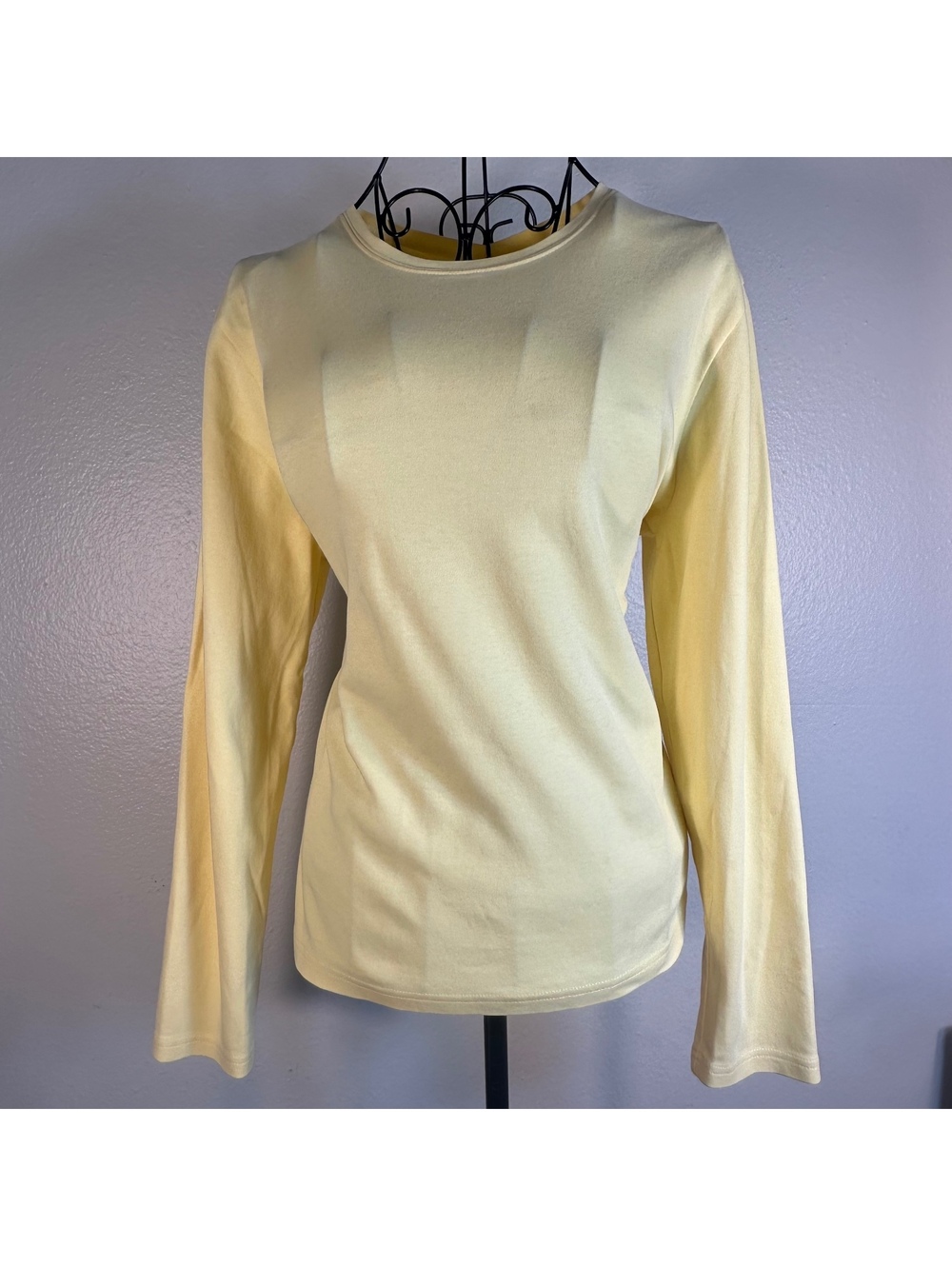 Light Yellow Cotton L.L Bean Minimalist Long Sleeve